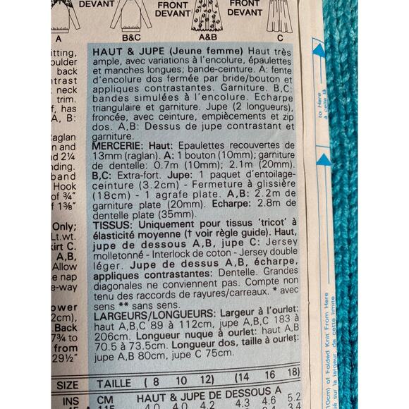 Butterick Sewing pattern 5838 top midi skirt sz 8 10 12 - Picture 7 of 8